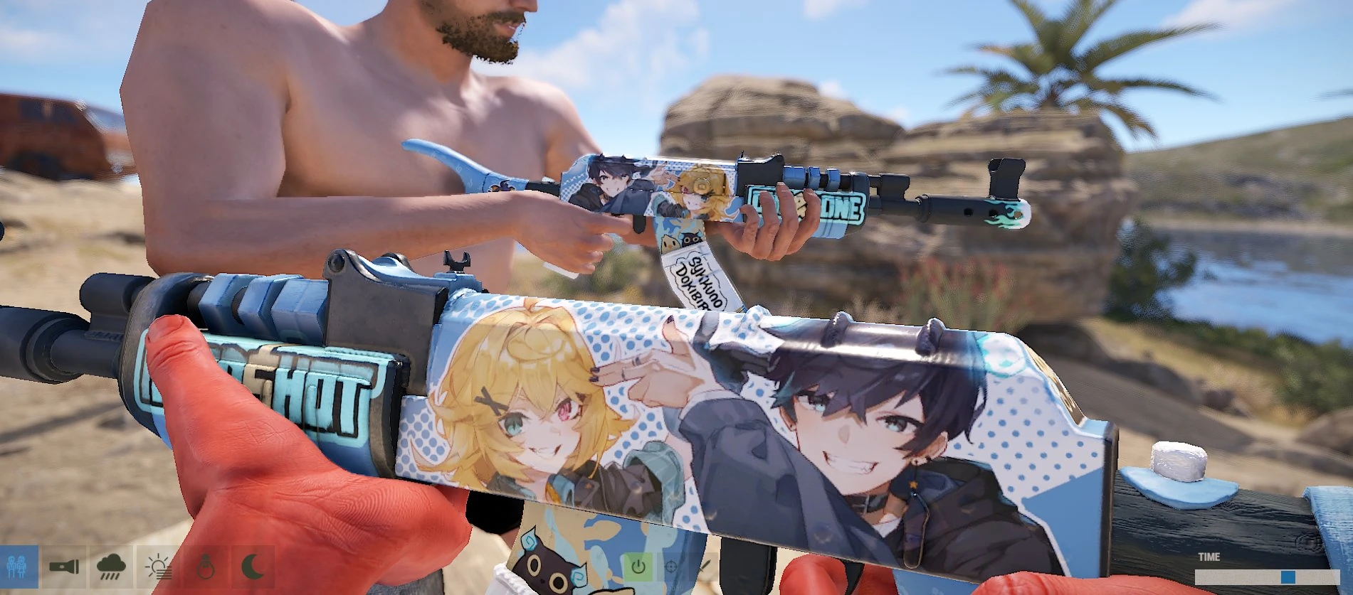 Doki and Sykkuno Rust Weapon Skin Ingame