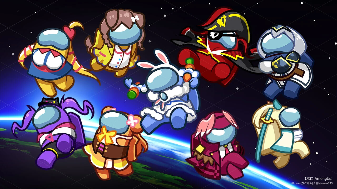 HoloAmongUs Illustration<br>by Hikosan
