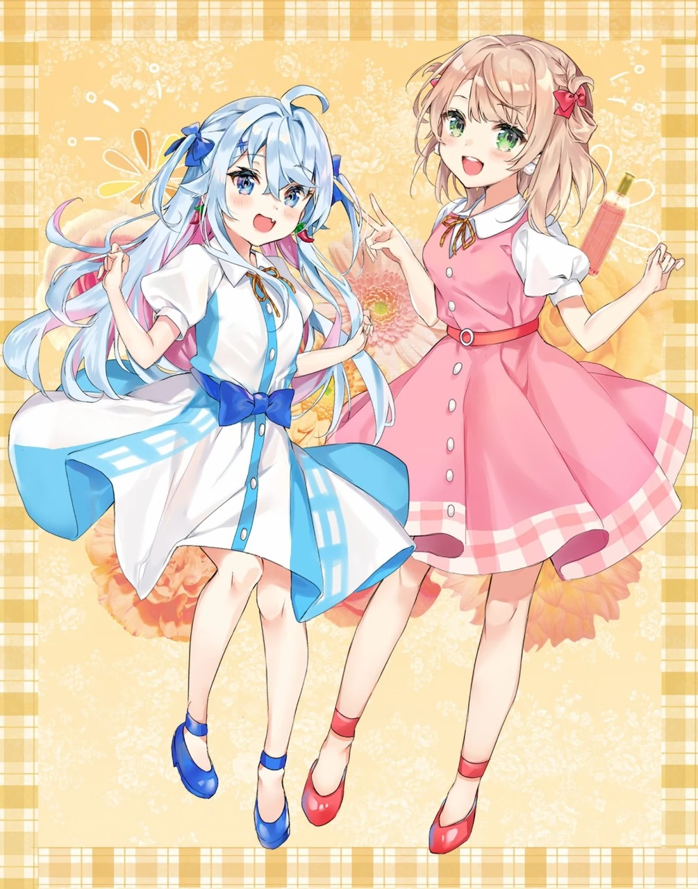 Kagura Nana and Shigure Ui "Kawaii make MY day!" Illustration<br>by Kagura Nana