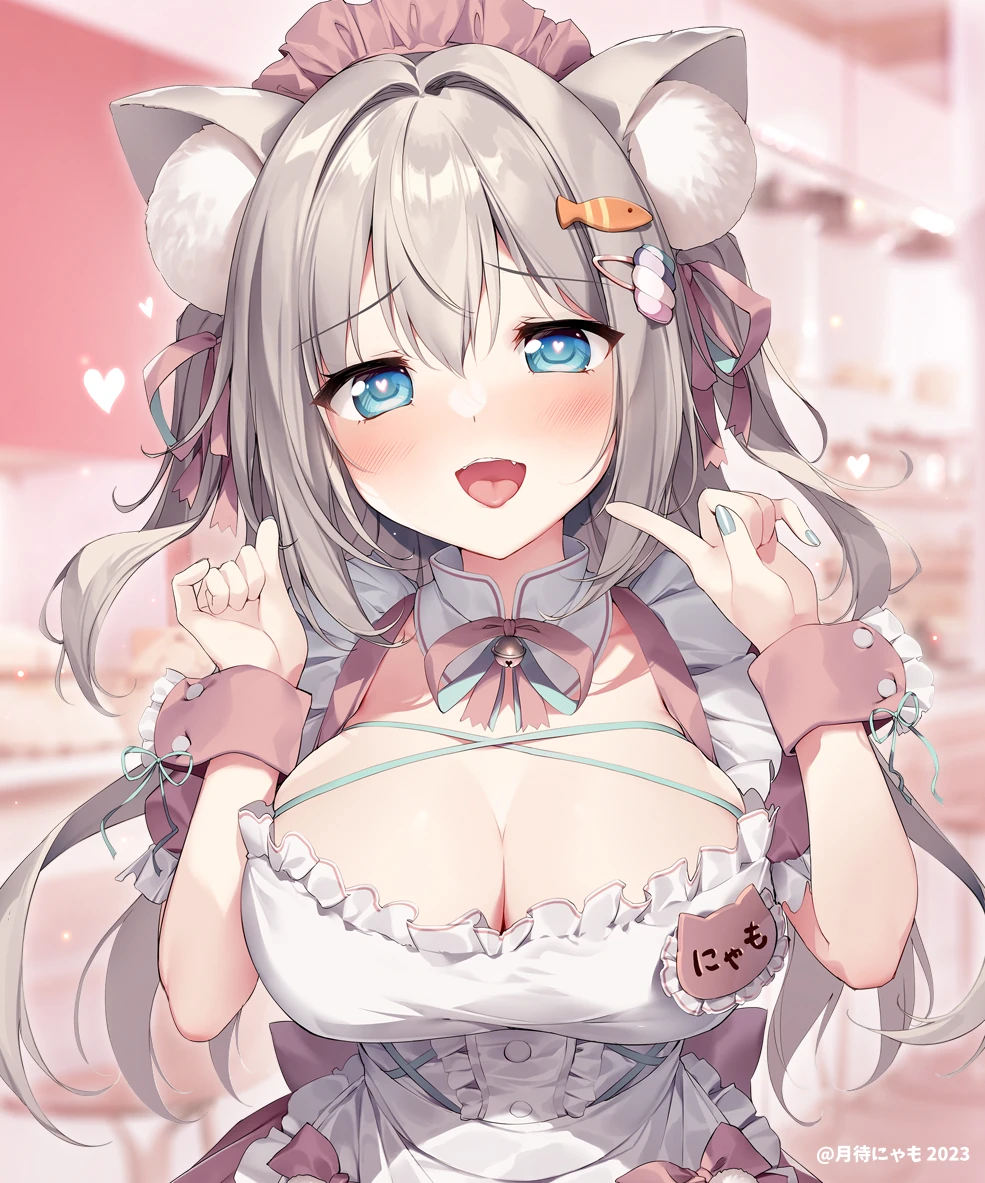 Tsukimachi Nyamo Waitress Illustration