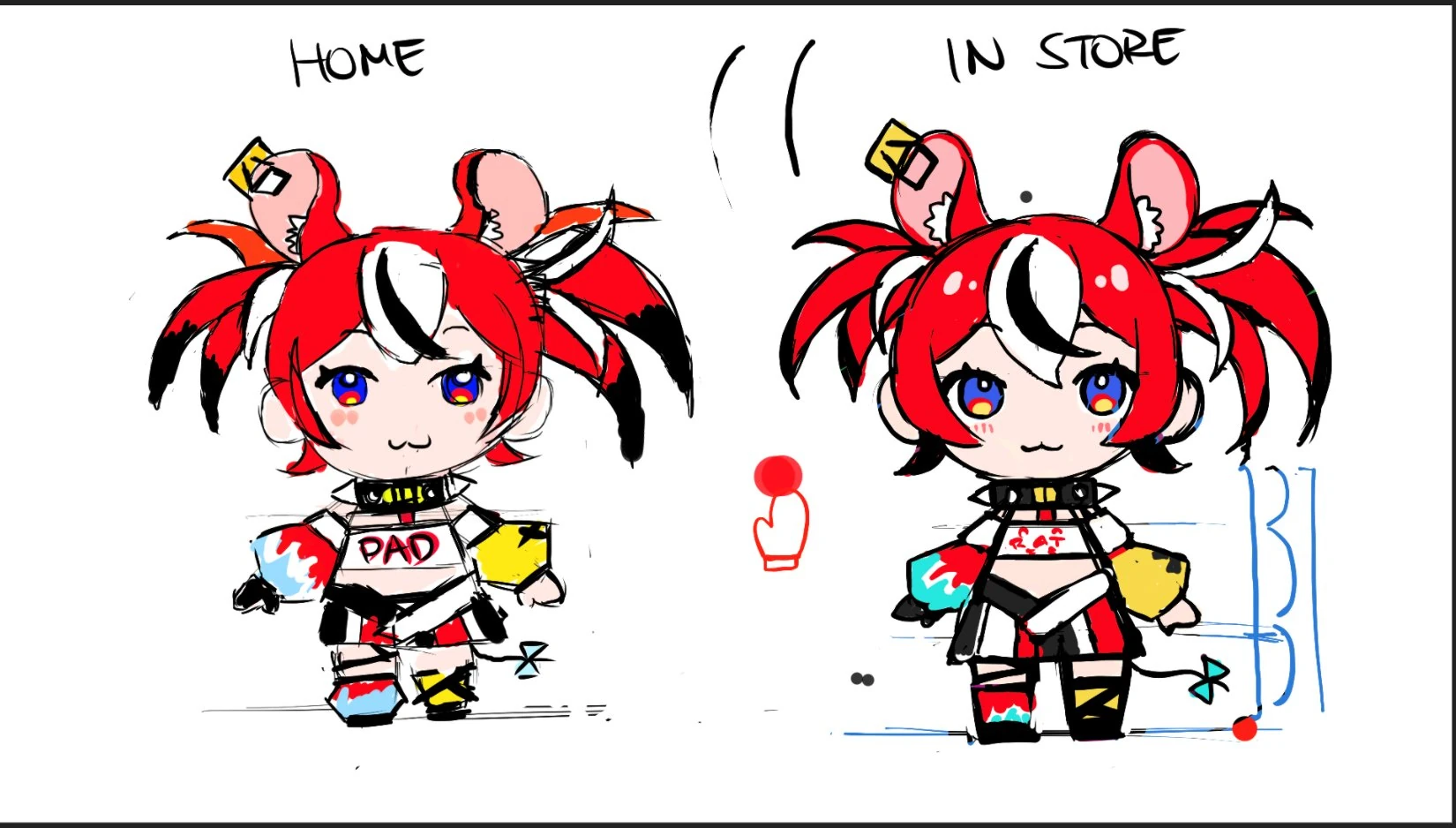 Baelz learns to draw, Hakos Baelz (left) vs Ninomae Ina'nis