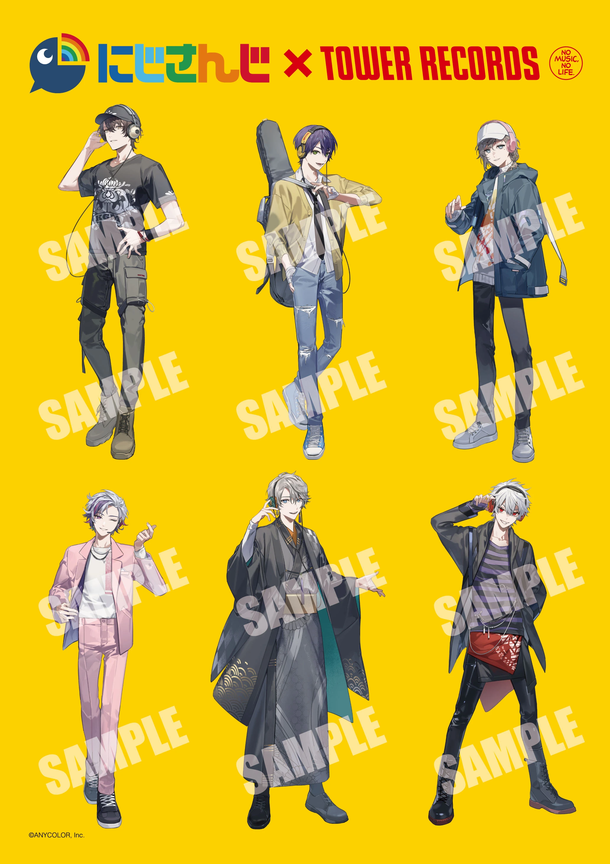 NIJISANJI and Tower Records Collaboration illustration