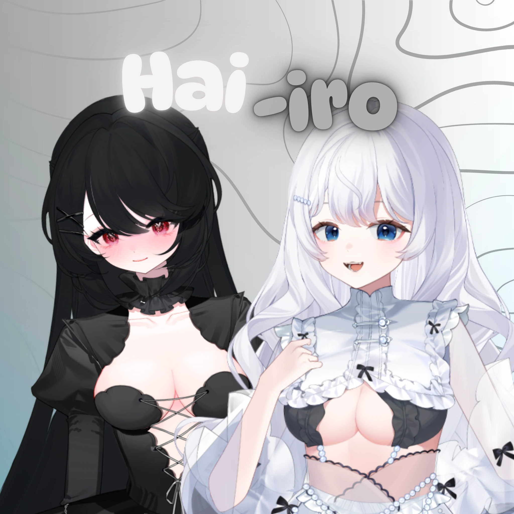 Promotional material for the Haiiro Girls, featuring Alessia (left) and Varie (right).