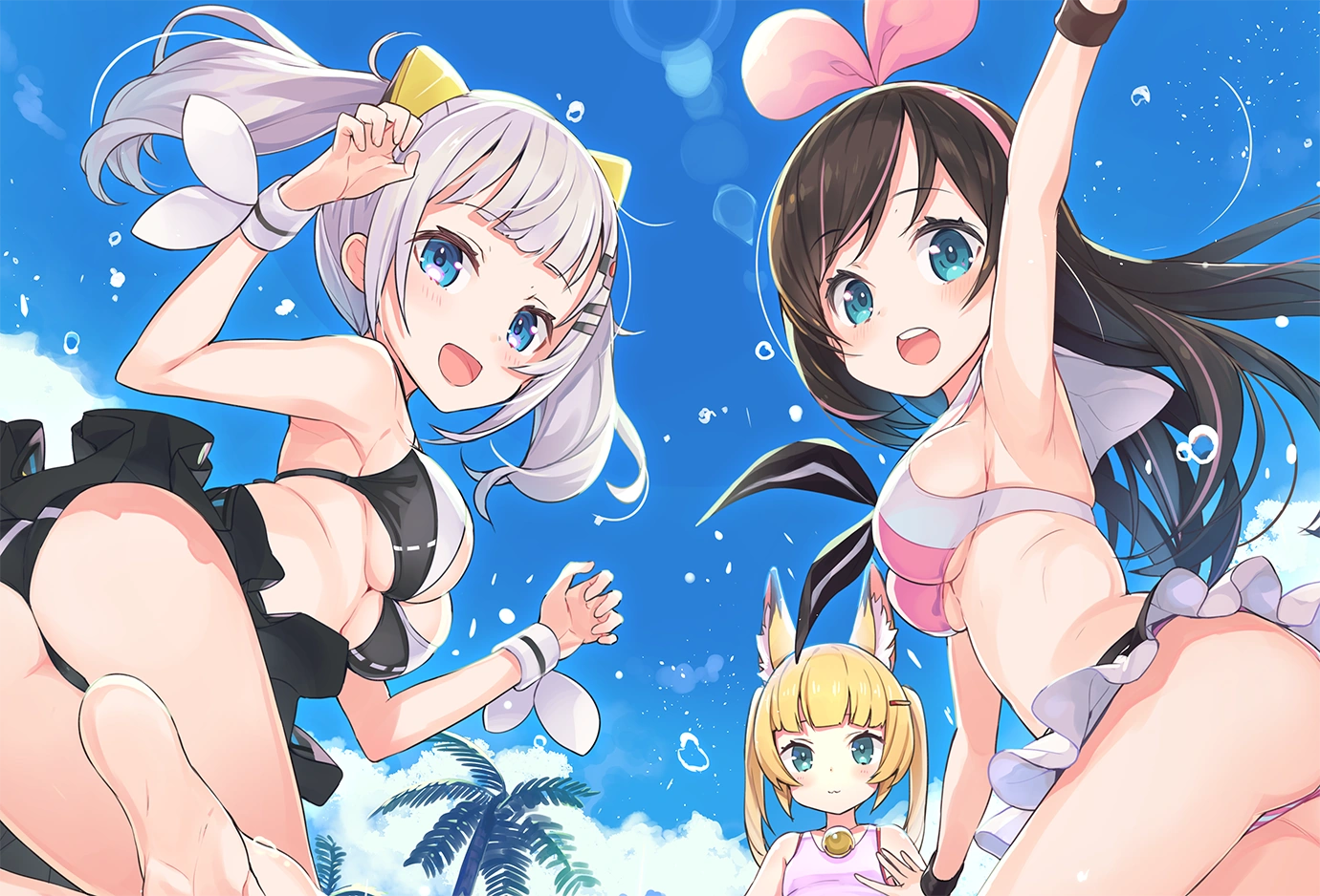 Kaguya Luna and Kizuna Ai by [https://twitter.com/Tam_U/status/1027116199992156160 Tam-U]