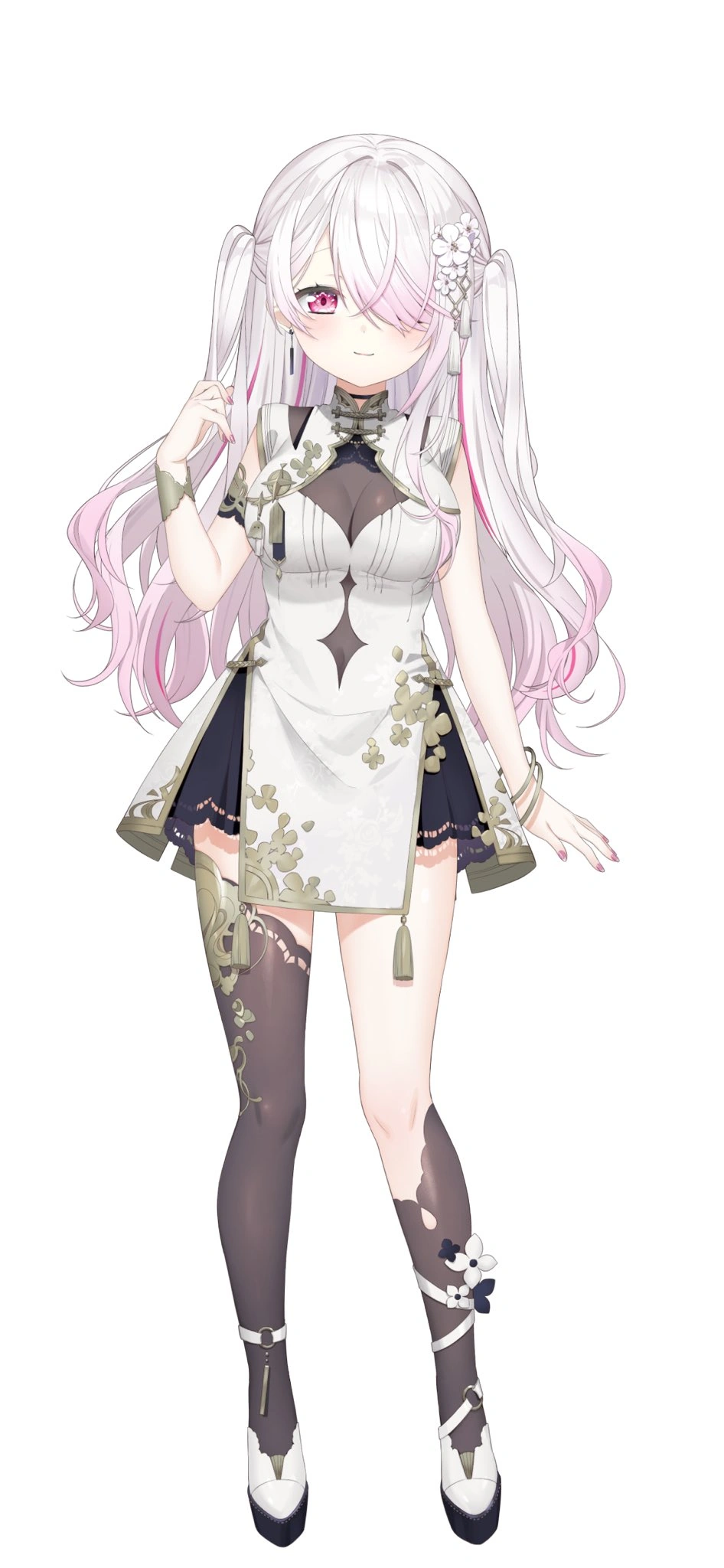 Chinese Clothing With Twintails Hairstyle and Without Sleeves