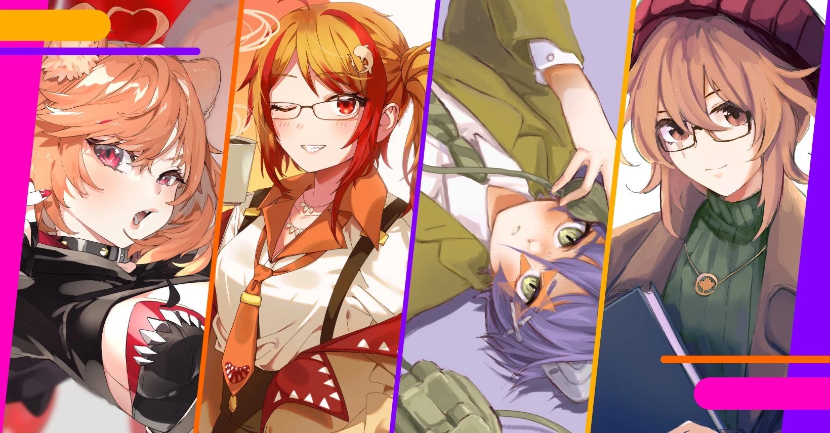 Vershion members HanyaVT, Mako Fukasame, Jean Faymas, and Clio Aite