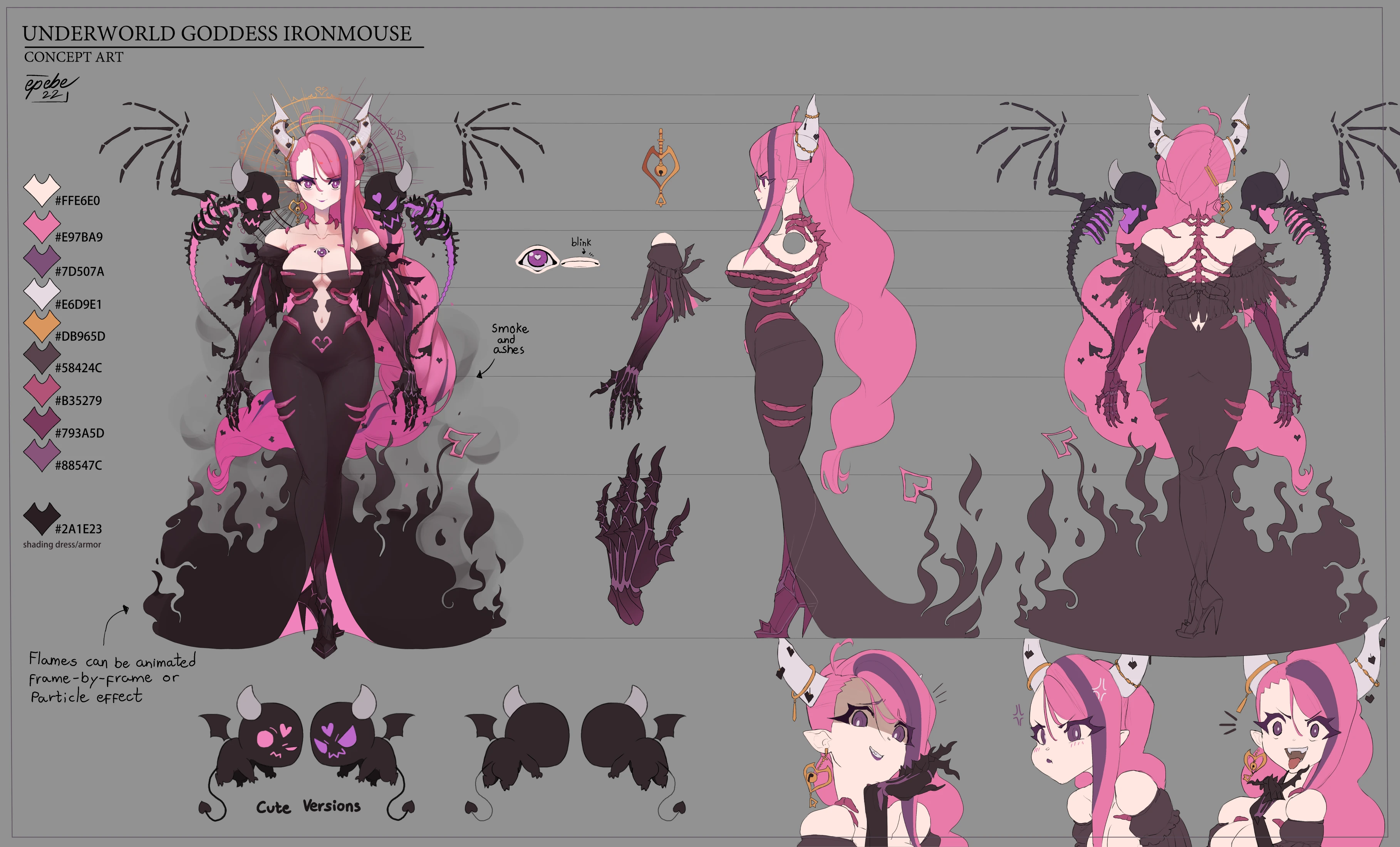 Underworld Goddess Ironmouse Concept Art by epebe_