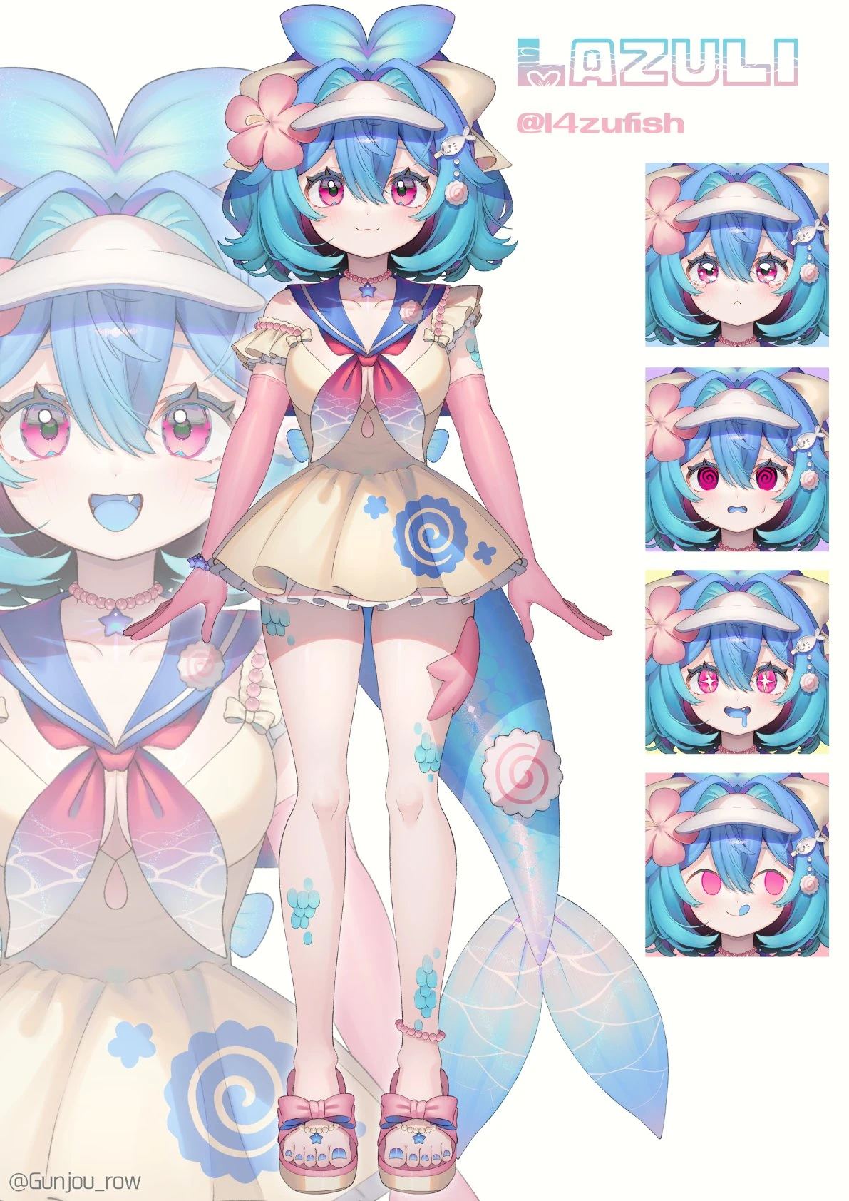 Live2D model<br>(illustration by Gunjou_row, rigged by patcha)