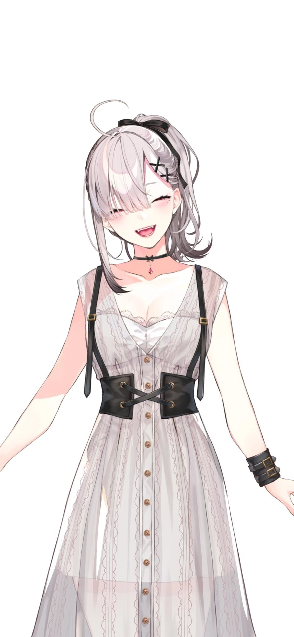 Casual Outfit Alt Without Beret and Jacket, and With Updo Hairstyle