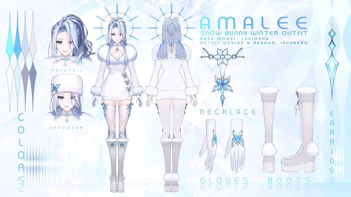 Amalee 6.0 Snow Bunny reference sheet