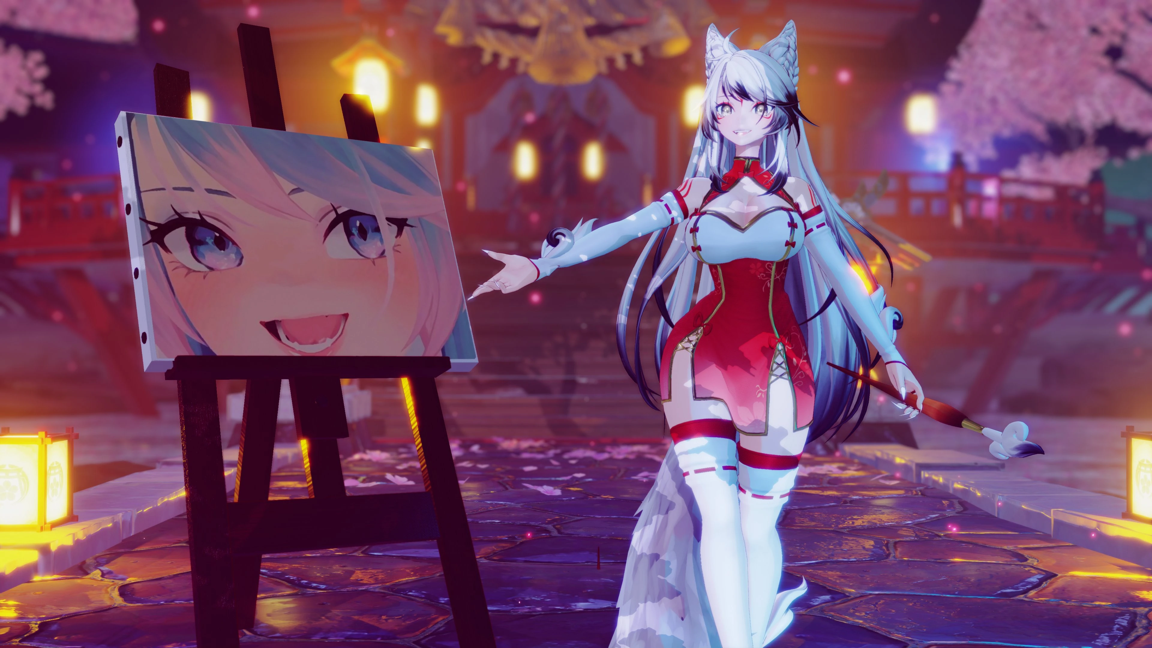 Local wolfgirl goes on a cozy painting adventure