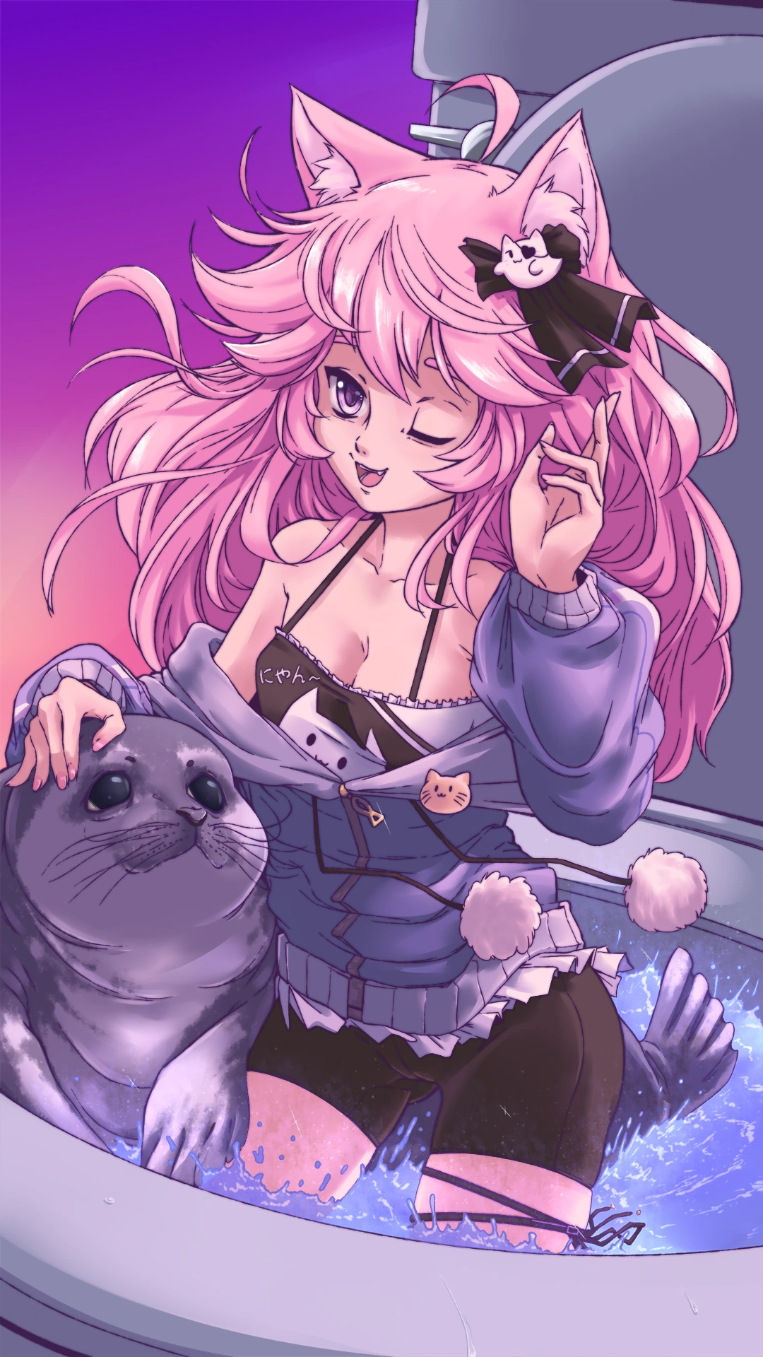 Nyanners and seal<br>(by Plague of Gripes)