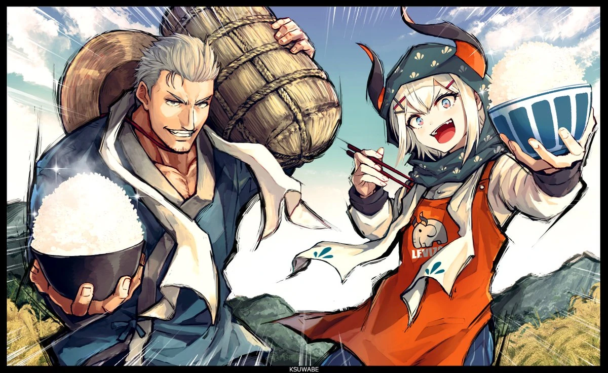 Japanese Rice is the Best in the World Illustration<br>by K-SUWABE