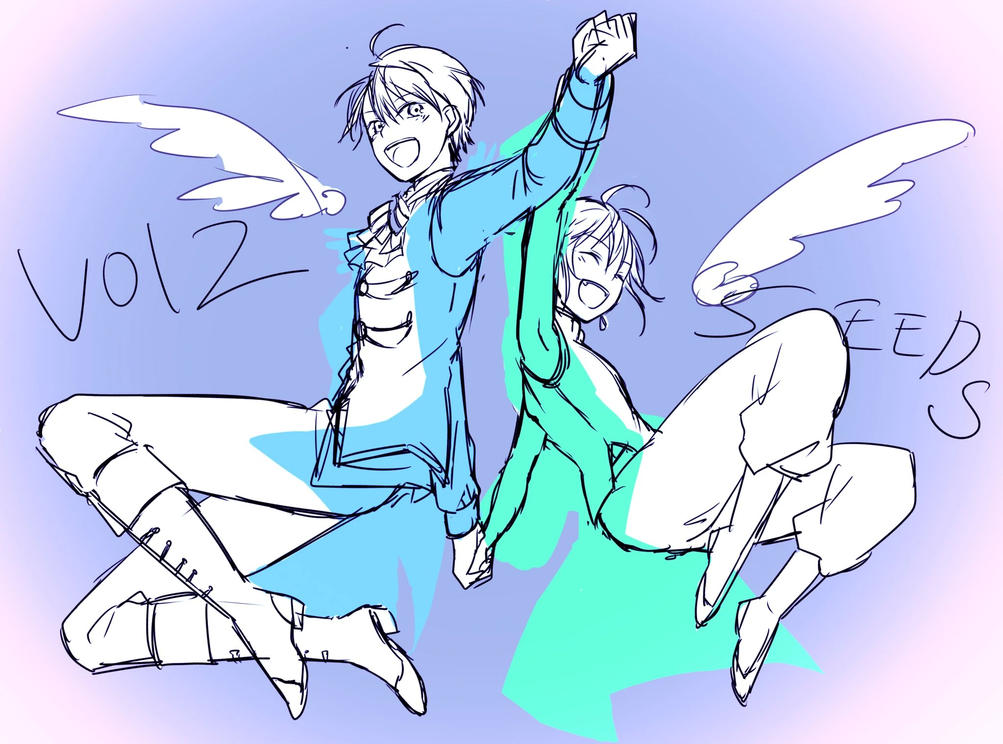 Harusaki Air and Ryushen by Koganei Kogane