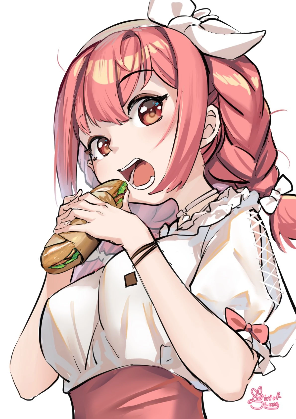 Hibiki Du Ca chuẩn bị gặm ổ bánh mì by [https://twitter.com/siriuflong/status/1473562046402682882 @siriuflong]