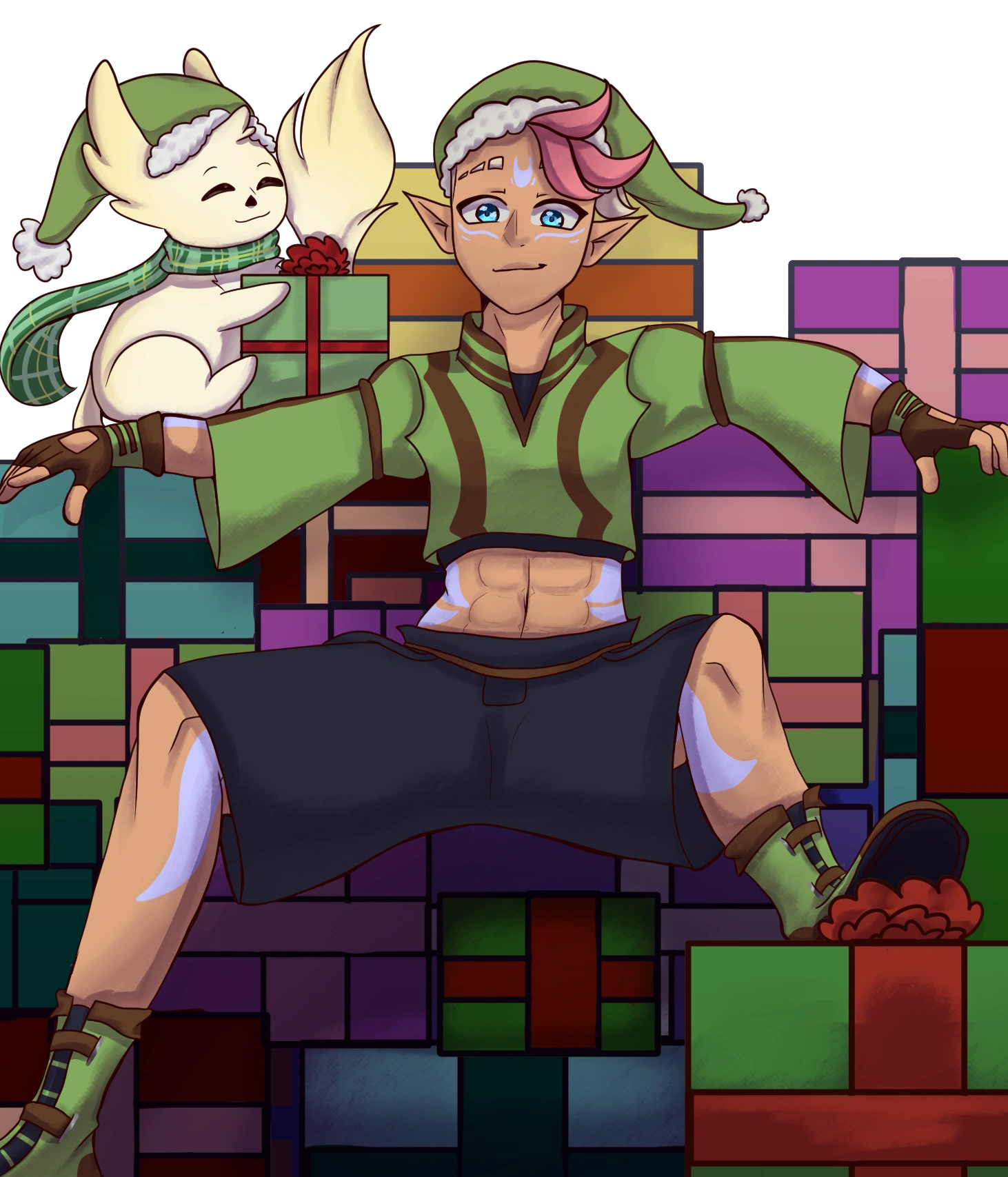 "Holiday Hijinks" art piece Commission done by KorosuValentine