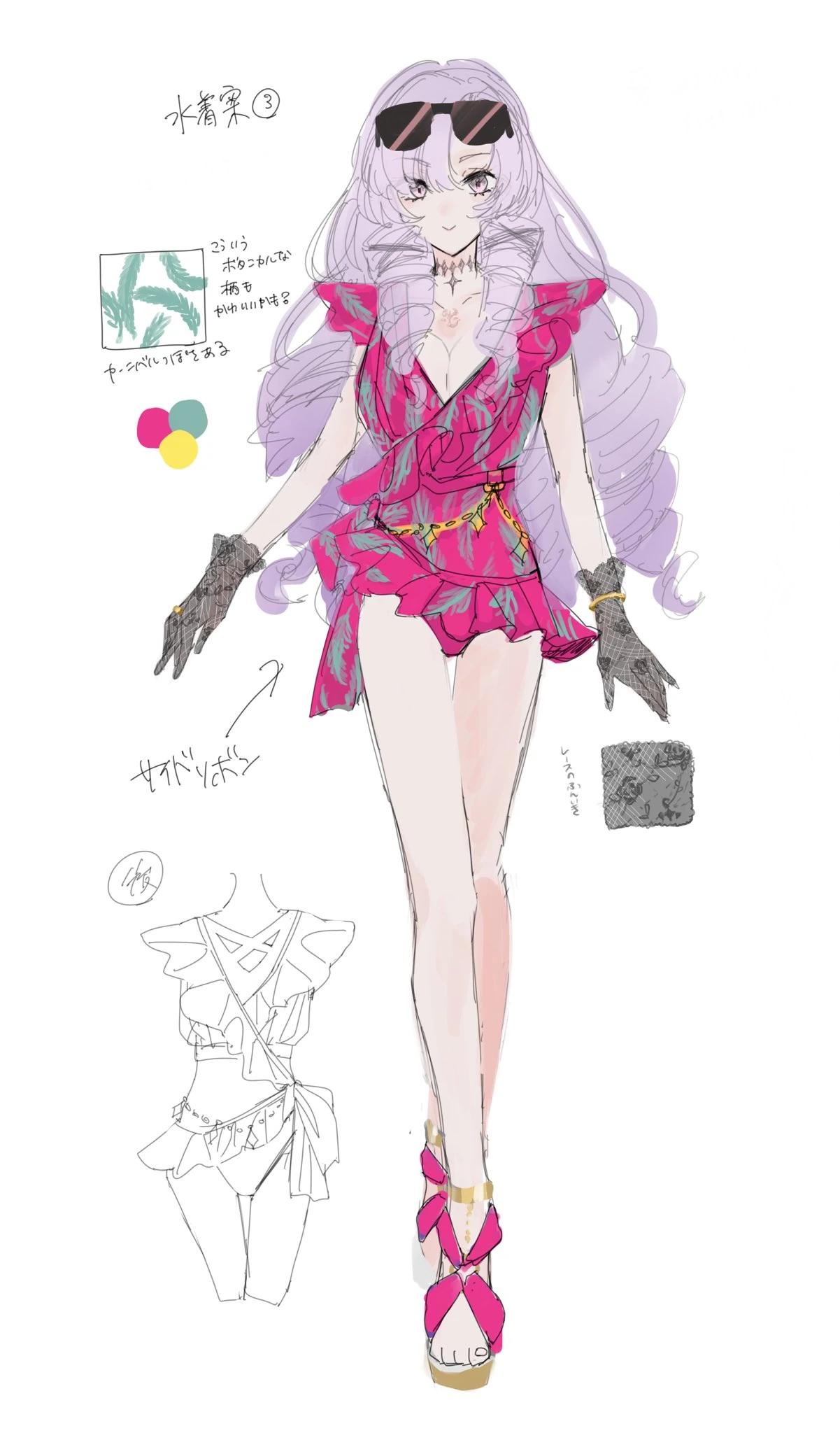 Menimeni Manimani MV Swimsuit concept art by Todoroki Kyoko