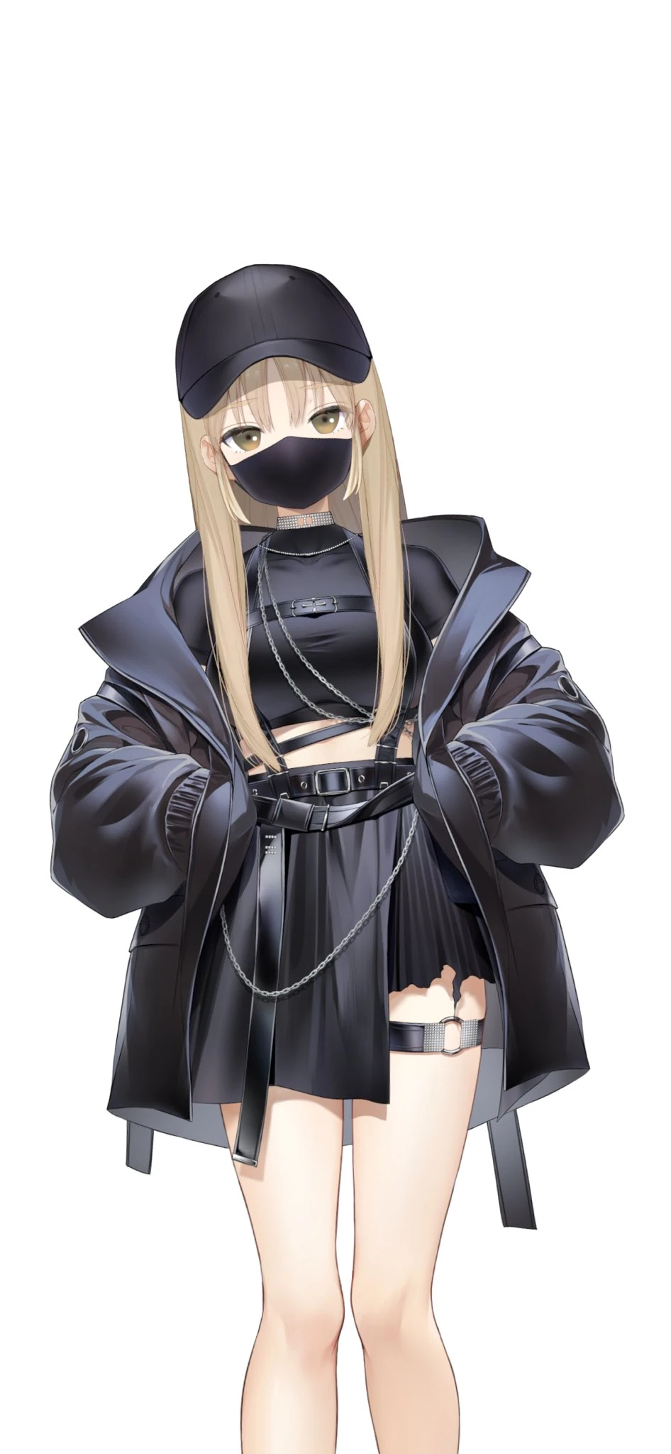 Black Outfit With Mask and Cap