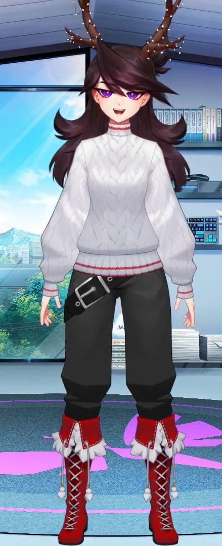 Jaiden with Sweater with antlers