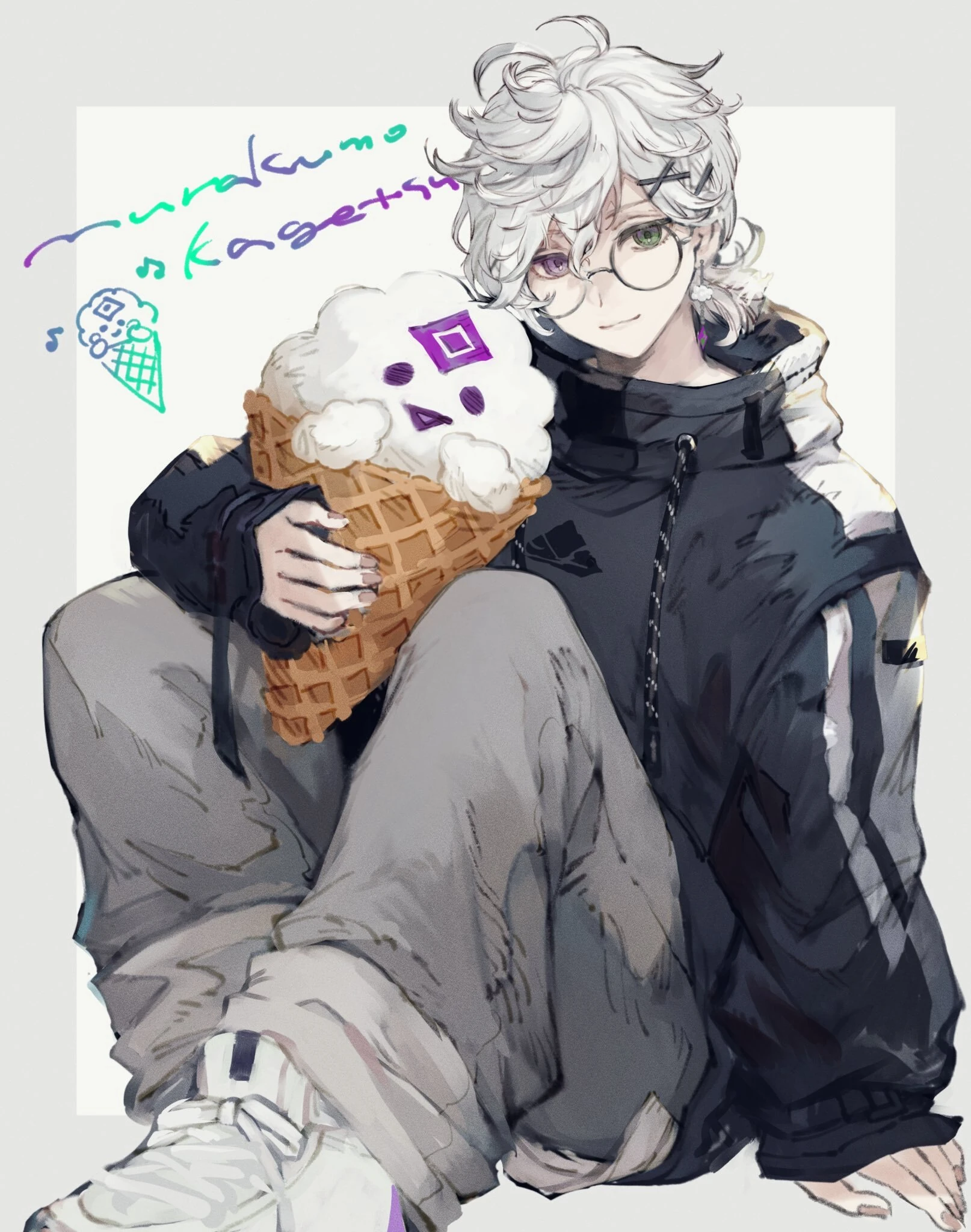 Hoodie Outfit and 100,000 Subscribers Illustration<br>by ituca
