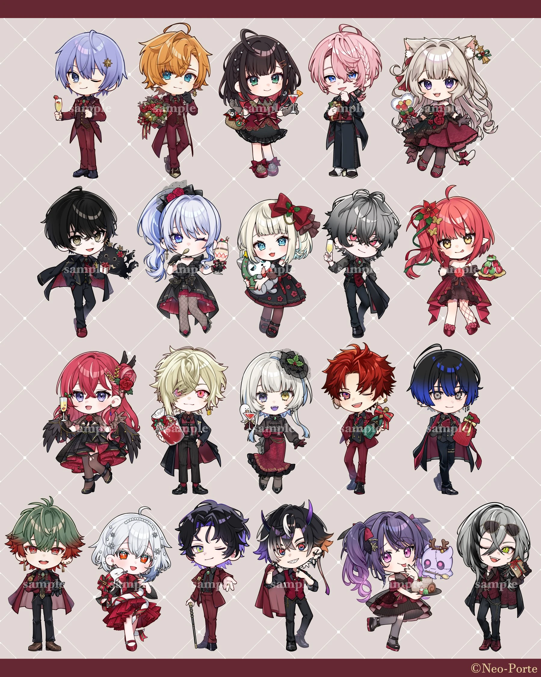 2024 Christmas Party Chibi<br>by [https://x.com/kuno_on/status/1870072503420547078 kunoo]