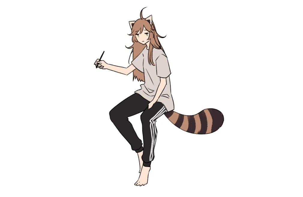 Tsubaki in a casual outfit<br>(by Tsubaki)