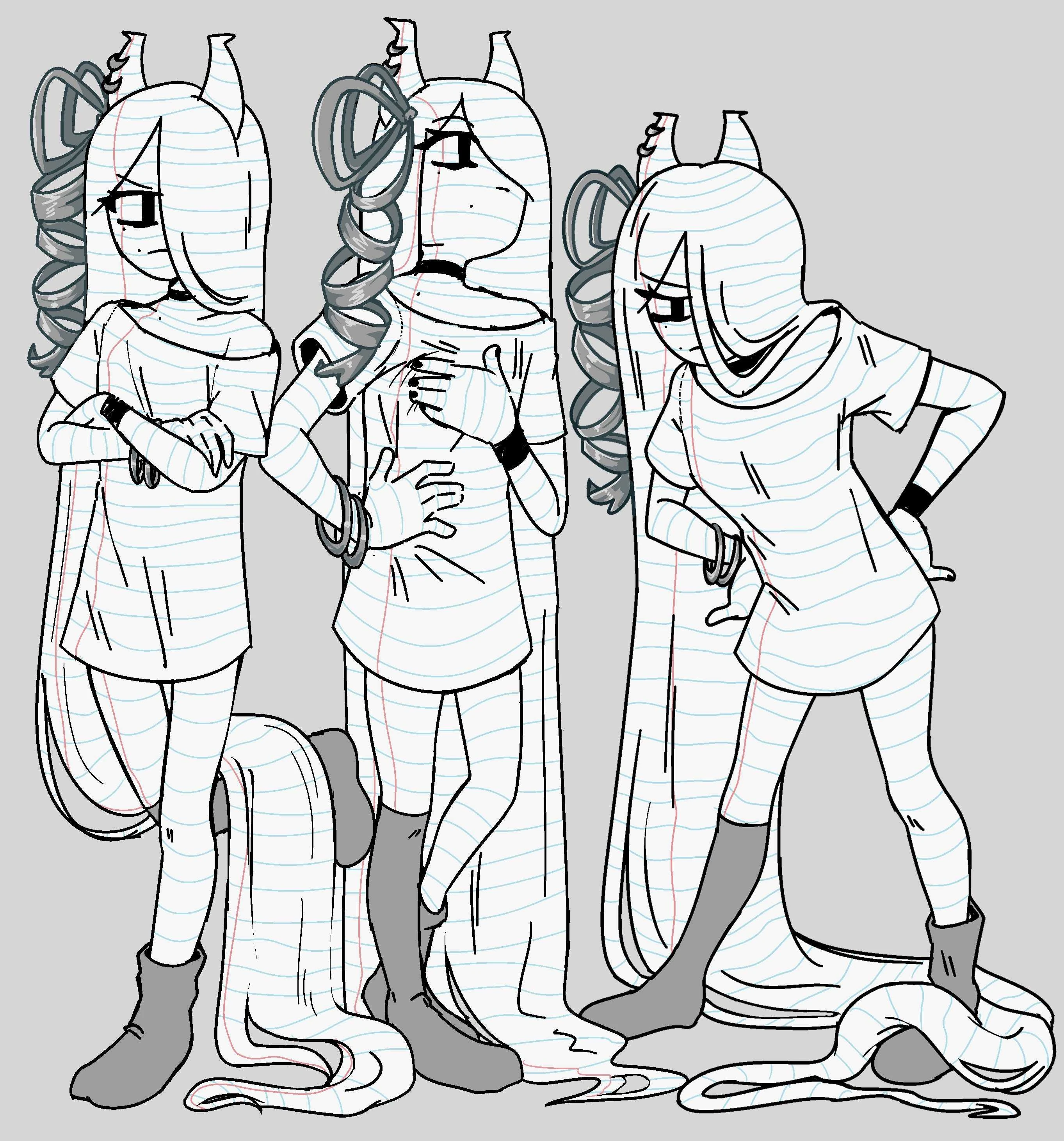 Very Early Crumple Drawing, showcasing three Crumples.
