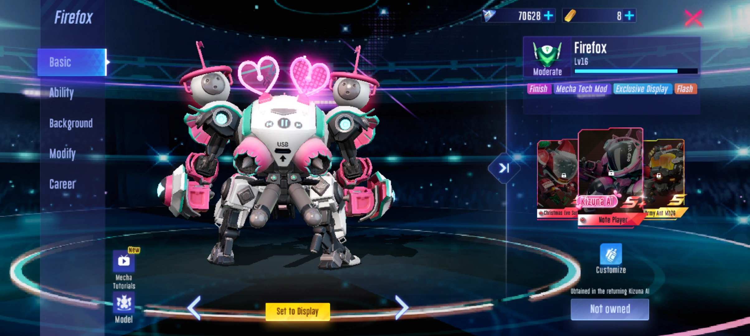 Kizuna Ai's custom Firefox from Super Mecha Champions, back side