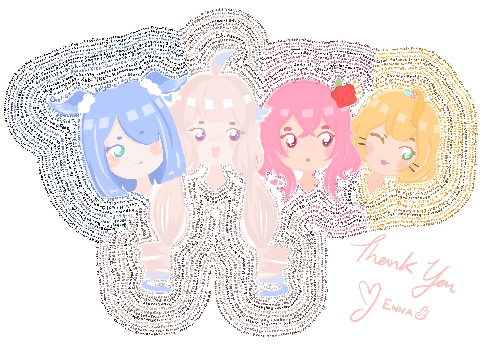 "Thank You" mural by Enna (white background)