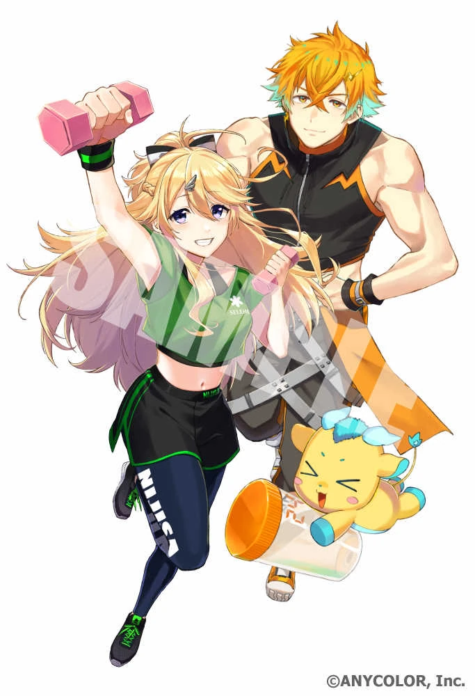 Usami & Kohaku Onegai Muscle Illustration<br> by Ebipo