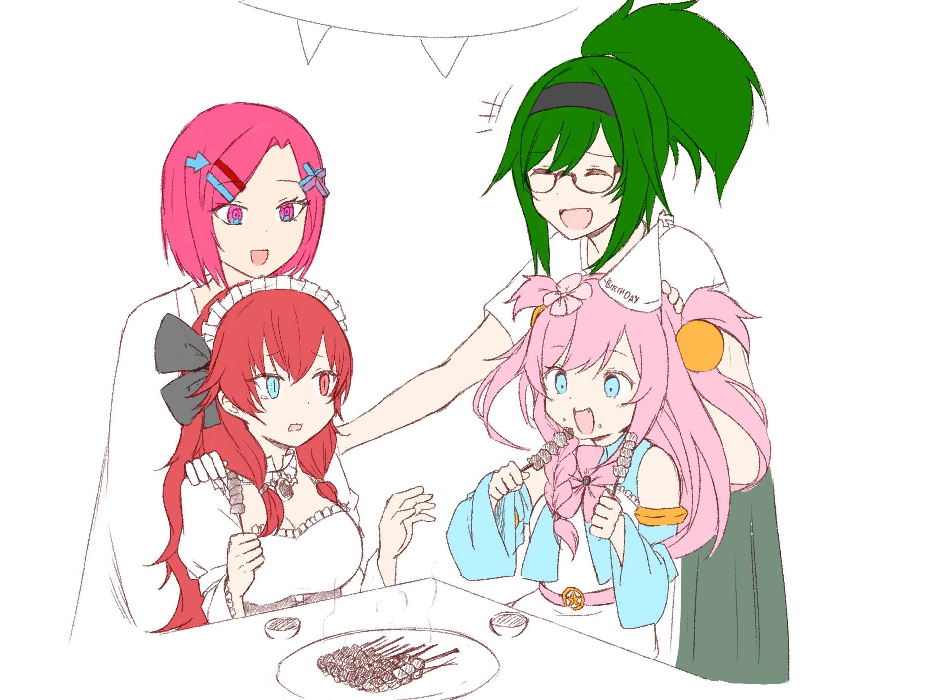 Family (mama Furaisen, papa Kohi, Kuroe and Mynthia) by furaisen
