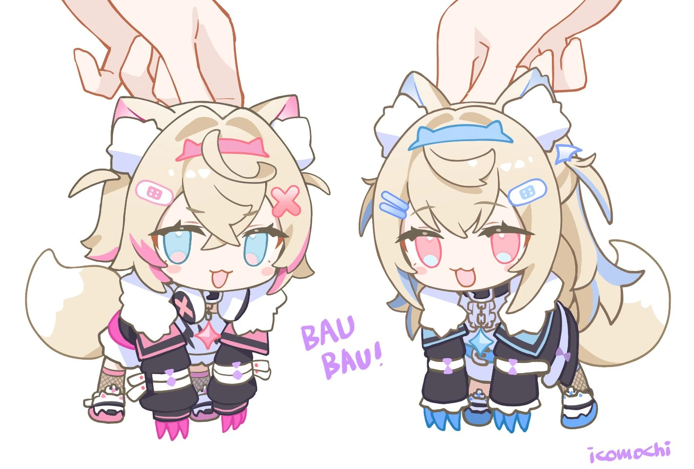 FUWAMOCO Chibi by ICOMOCHI