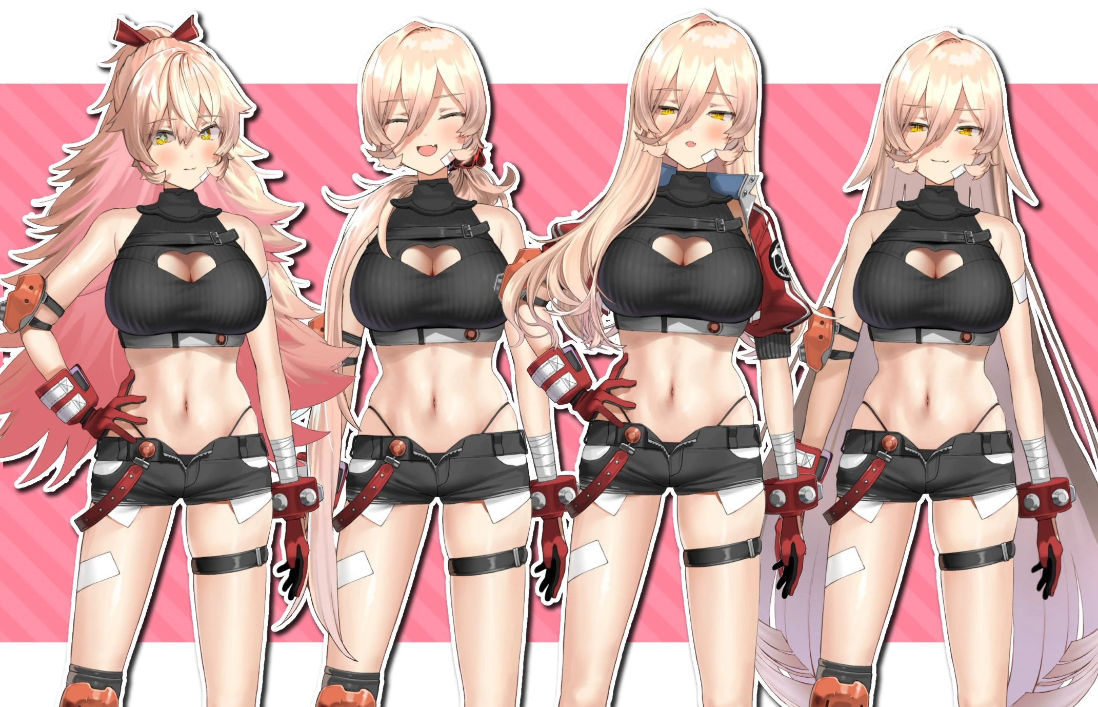 Fighter Outfit With Different Hairstyles