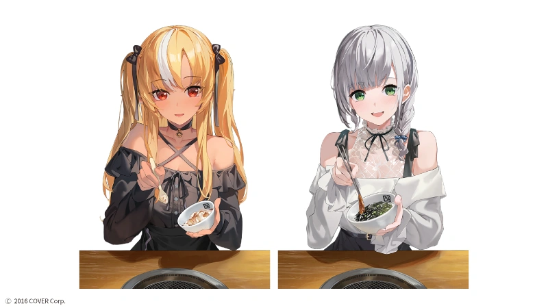 From hololive x Gyu-Kaku Collaboration Illustration<br>by Touchi