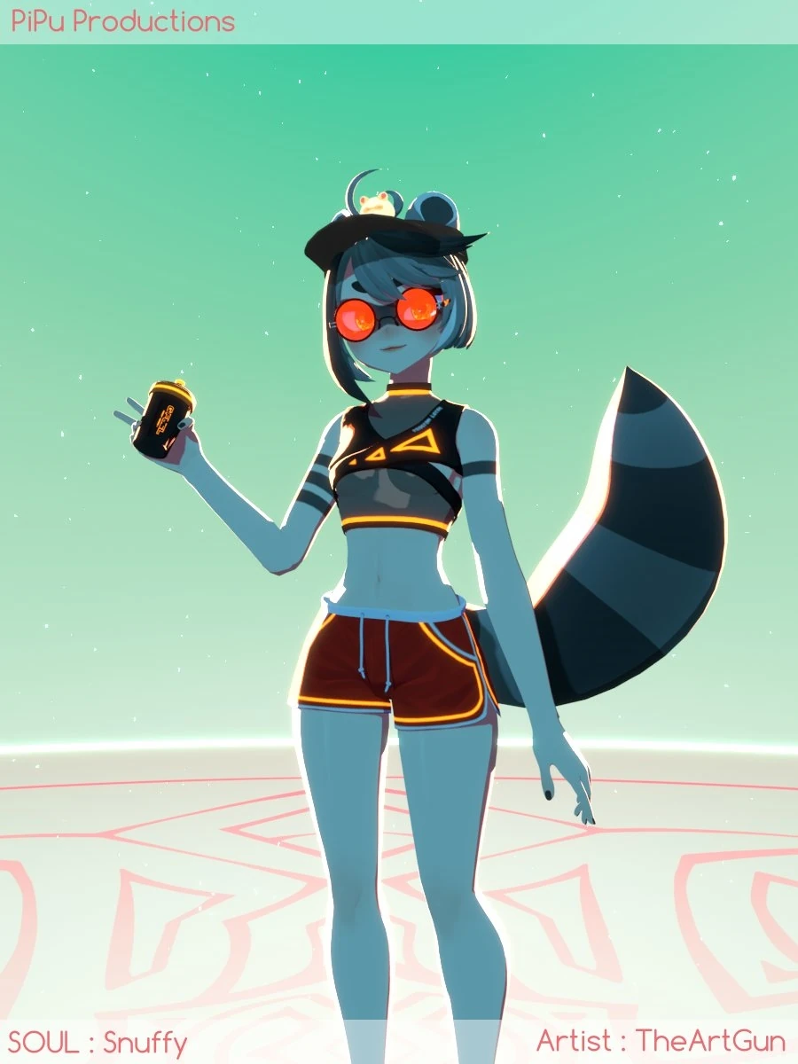 Sporty Swimsuit Snuffy glow in the dark by [https://mobile.twitter.com/PiPuProductions PiPu]