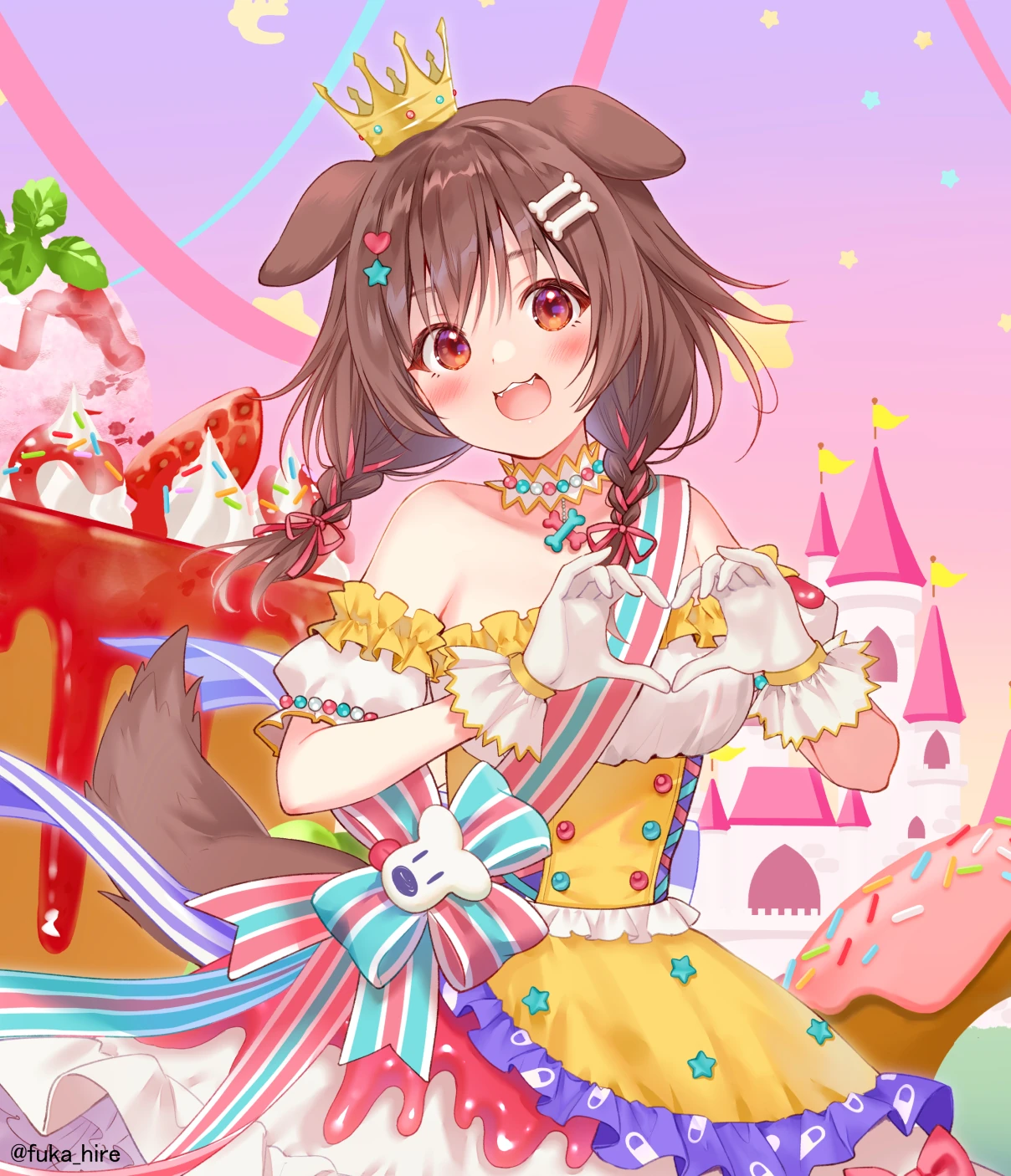 SAIKYO TENSAI WANDERFUL WORLD of KORONE Illustration<br>by Fukahire
