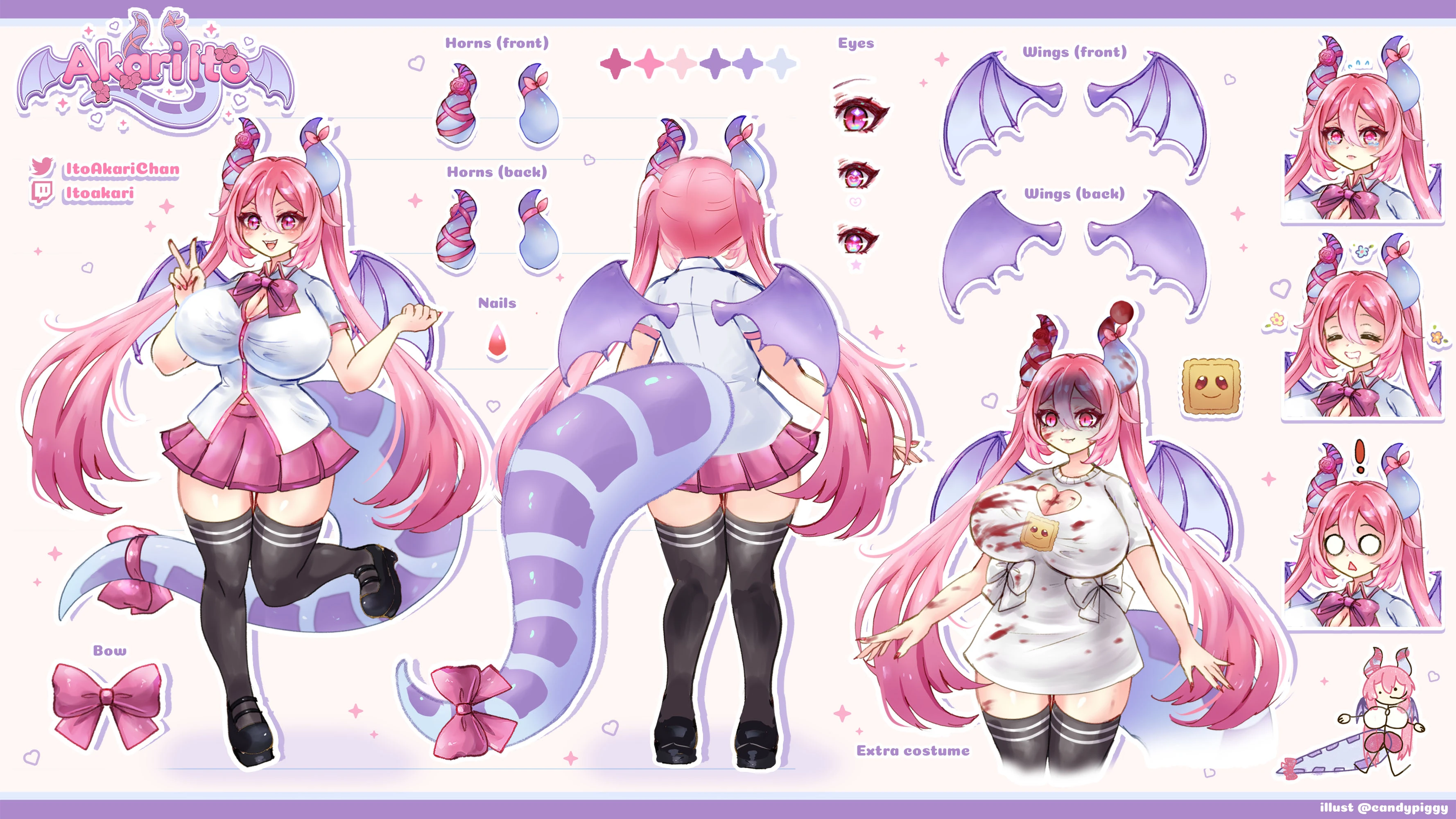 Aki Vtuber reference sheet