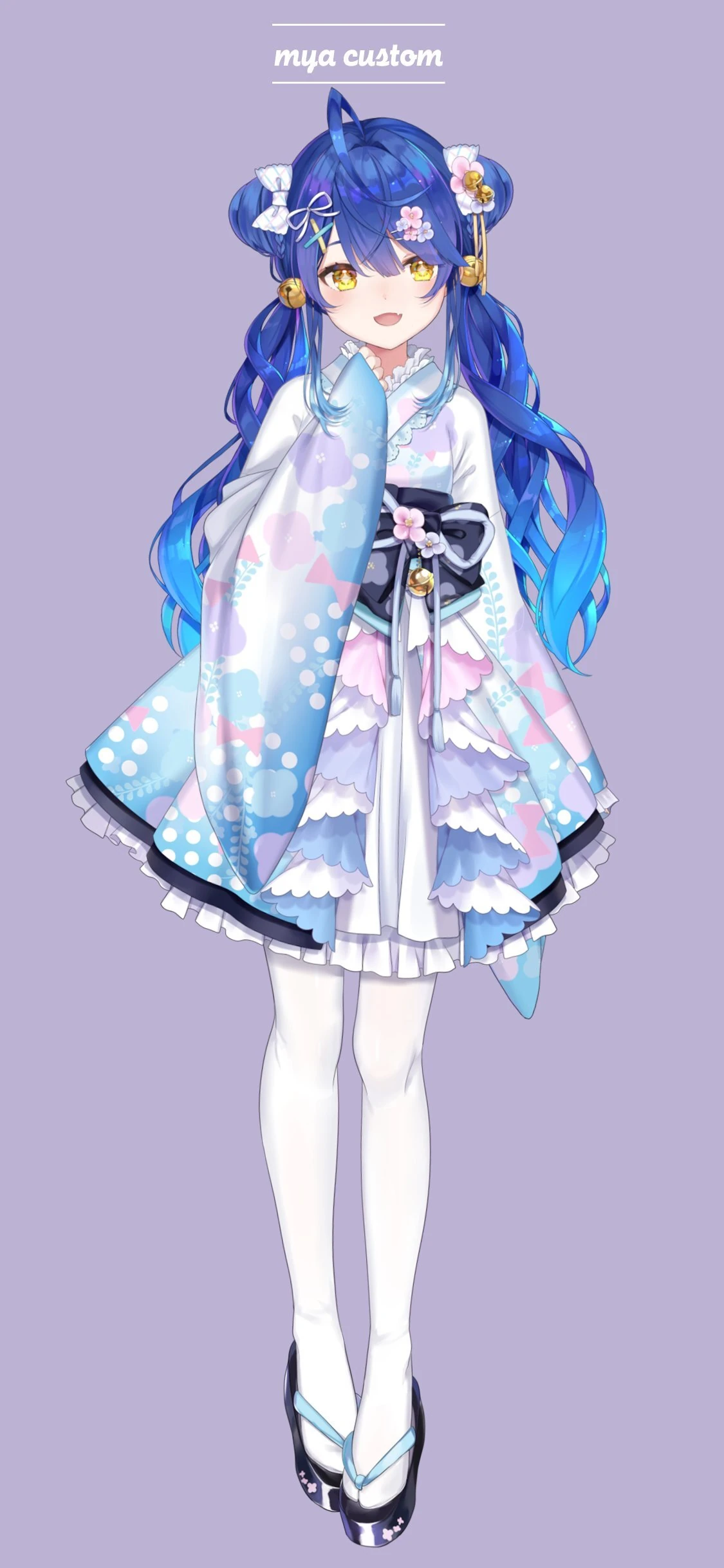 Yukata Without Fur Shawl and With Twintails Hairstyle