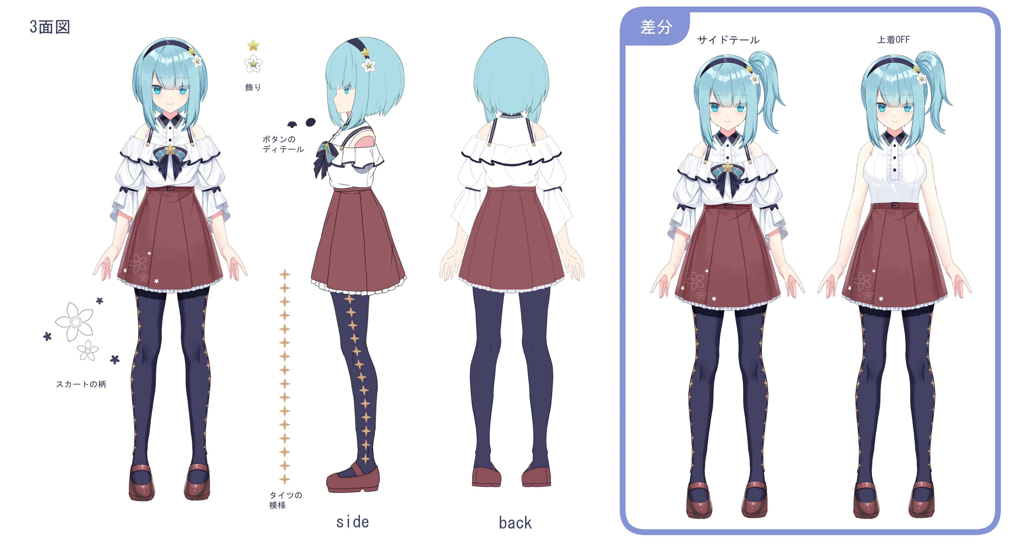 Takanashi Hayate 3.0 Model reference sheet