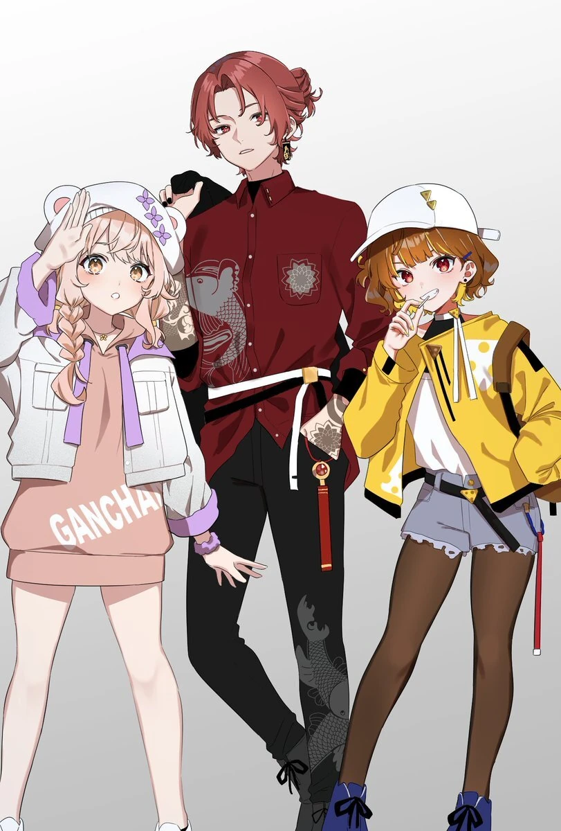 ganchannn, Ashura Ishou, and Mozaru by Hieh