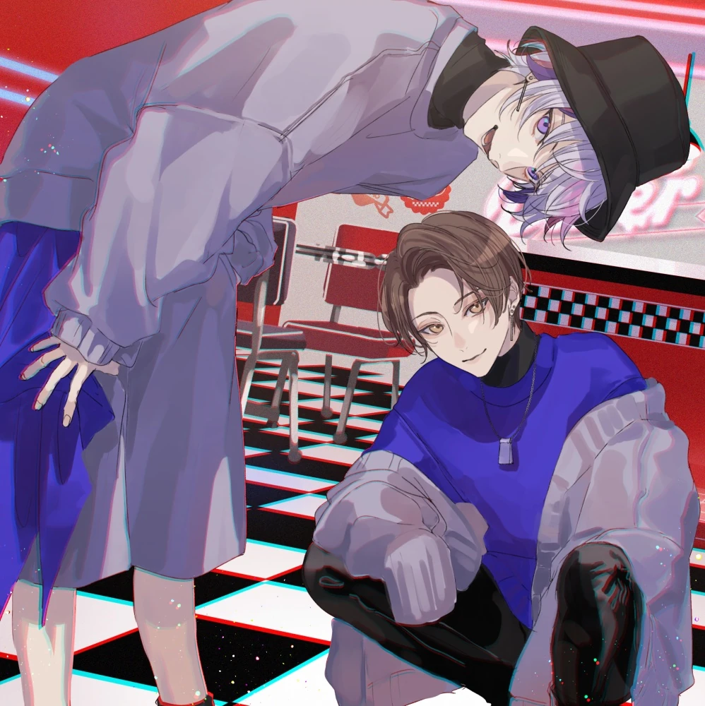 Kagami Hayato and Fuwa Minato<br>by Aikawa Ichiko