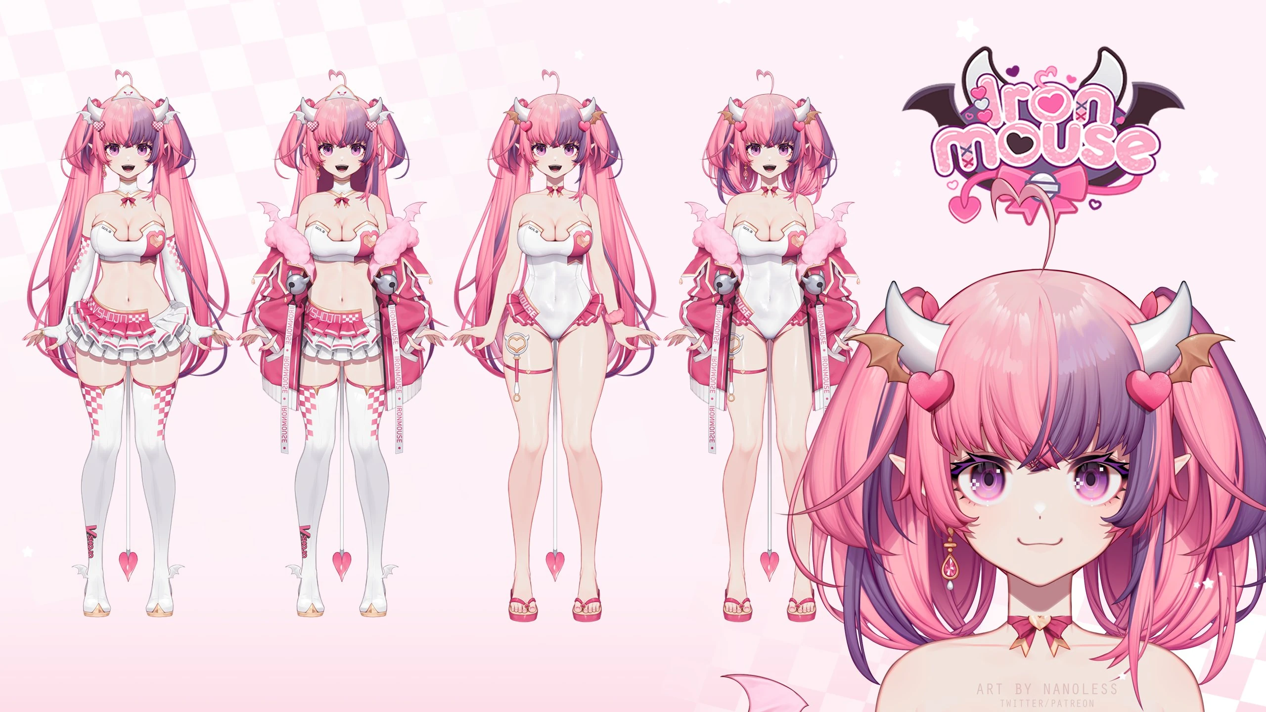 Racing Queen Ironmouse Ref Sheet by Nanoless