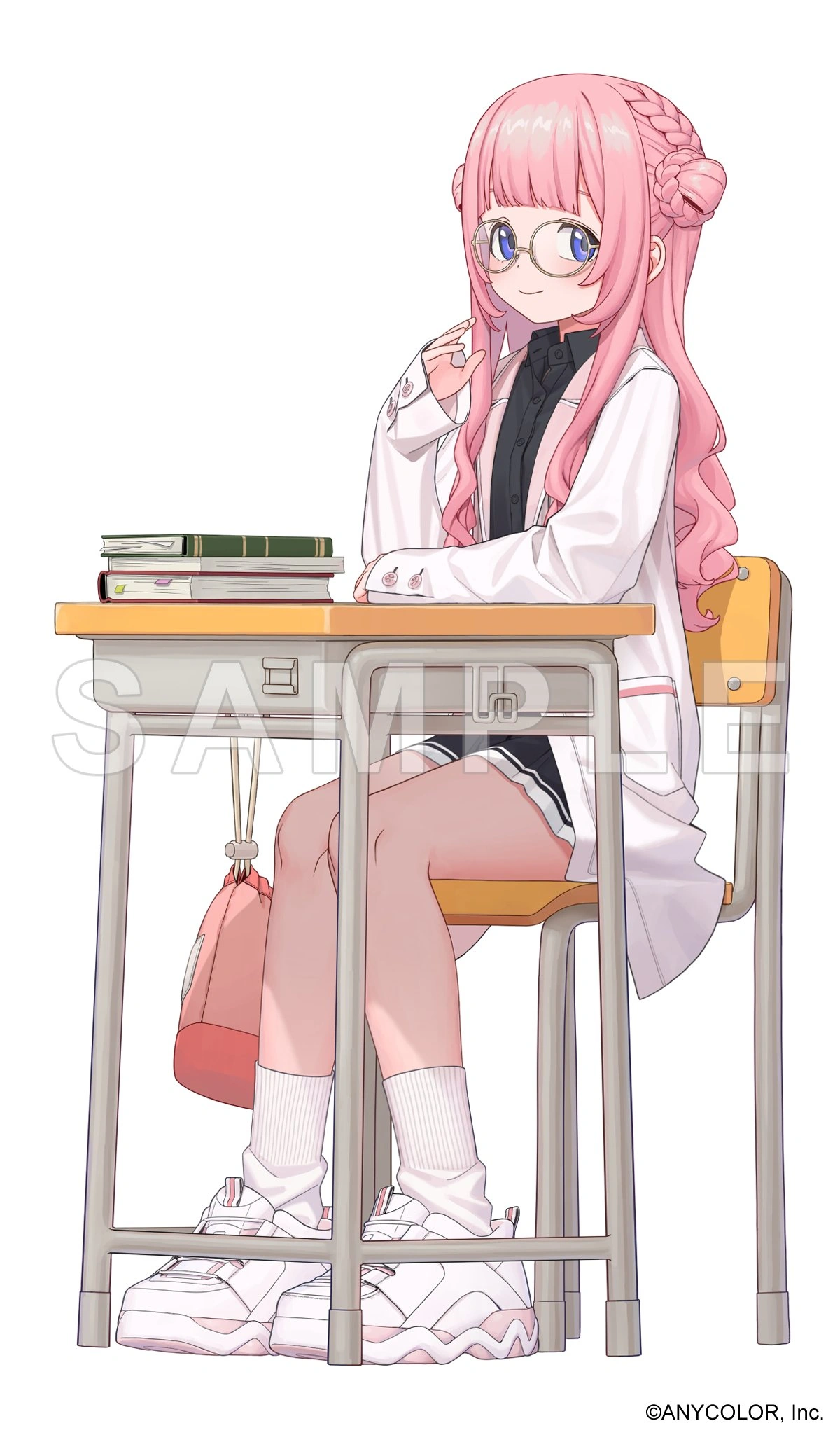 School Uniform With Coat and Glasses