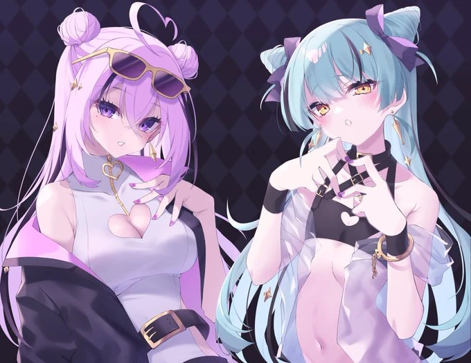 Yume and Petty in their natural colors by 炊くぞ @akai_robot