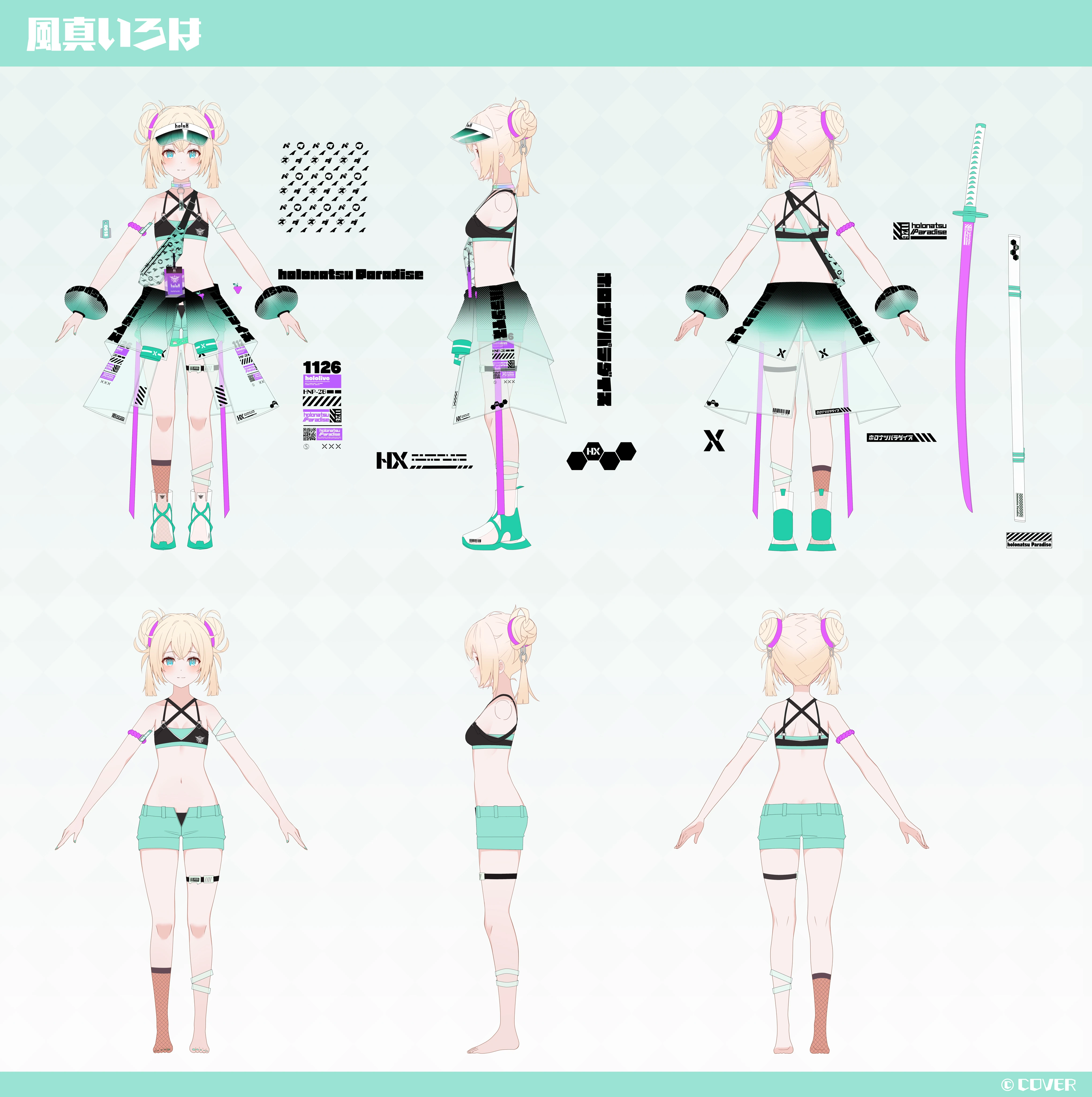 holonatsu Paradise Costume Reference Sheet