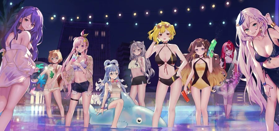 HoloID Pool Party Illustration Remake ver<br>by Hieh