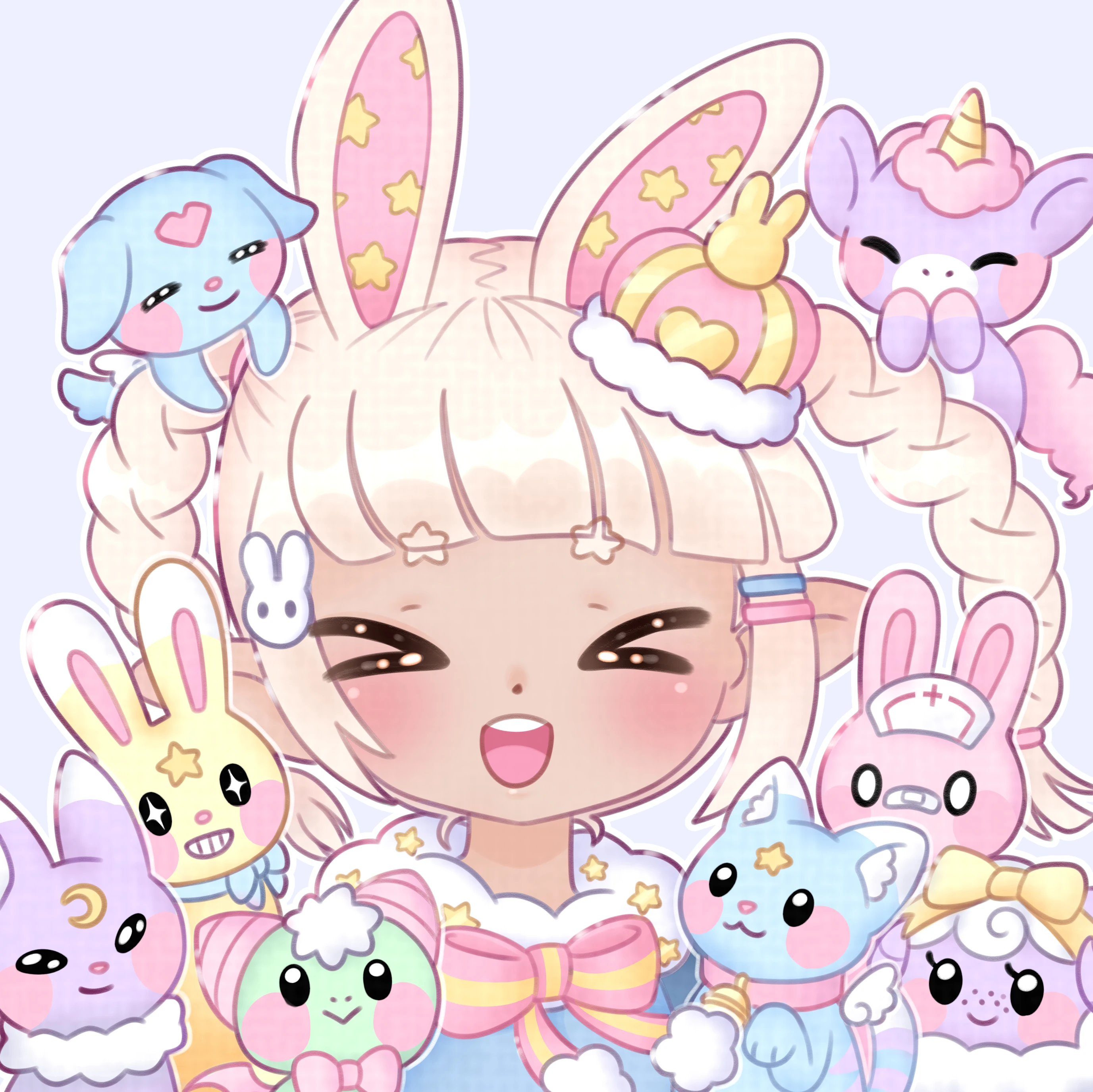 Hoshi Yumekawa and plushies Self-illustration
