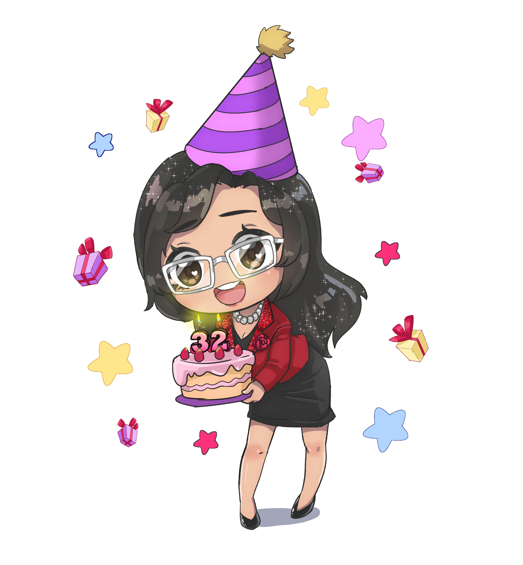 Chibi Plum for her 32nd birthday by Zongrey
