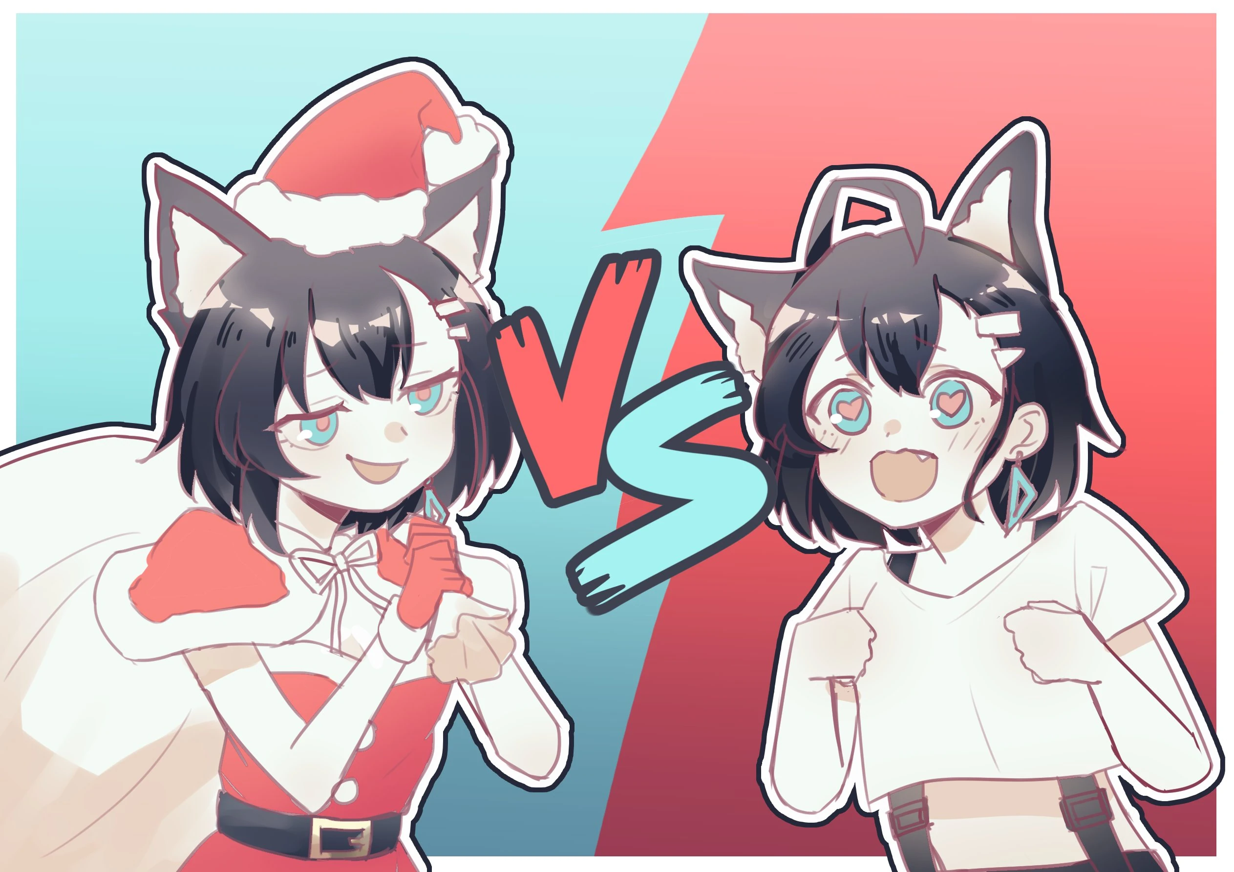 Santa Hanabi and Fangirl Hanabi