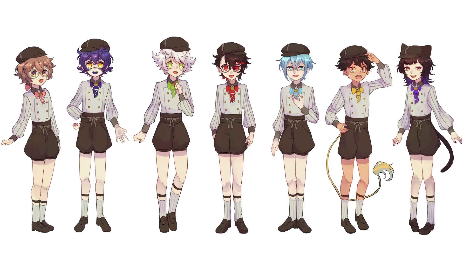 GhostCrown members in Cafe Uniform